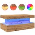 Miniatyrbillede 1 af 11: vidaXL sofabord med LED-lys 90x50x40 cm kunsteg