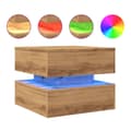Miniatyrbilde 3 av 11: vidaXL Salongbord med LED-lys artisan eik 50x50x40 cm