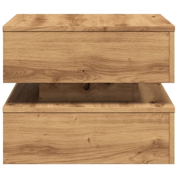 vidaXL Salongbord med LED-lys artisan eik 50x50x40 cm