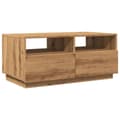 Miniatyrbilde 4 av 11: vidaXL Salongbord med LED-lys artisan eik 90x49x40 cm