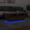 Miniatyrbilde 6 av 11: vidaXL Salongbord med LED-lys artisan eik 90x49x40 cm
