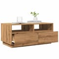 Miniatyrbilde 7 av 11: vidaXL Salongbord med LED-lys artisan eik 90x49x40 cm
