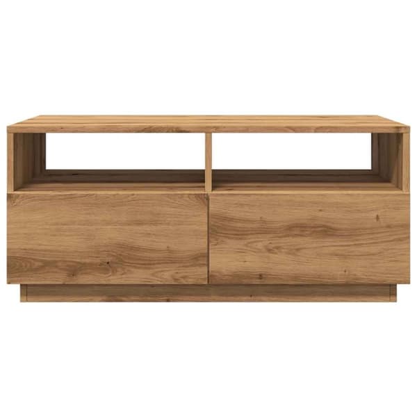 vidaXL Salongbord med LED-lys artisan eik 90x49x40 cm