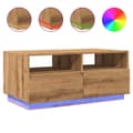 Miniatyrbilde 1 av 11: vidaXL Salongbord med LED-lys artisan eik 90x49x40 cm