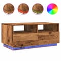 Miniatyrbillede 3 af 11: vidaXL sofabord med LED-lys 90x49x40 cm gammelt trælook