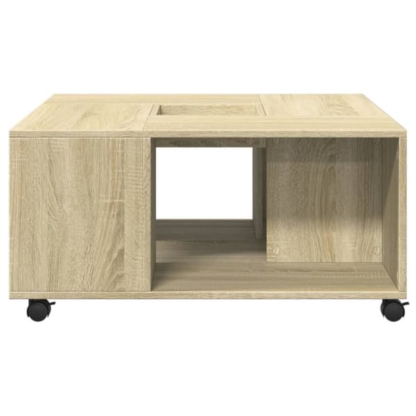 vidaXL Soffbord sonoma-ek 80x80x40 cm konstruerat trä