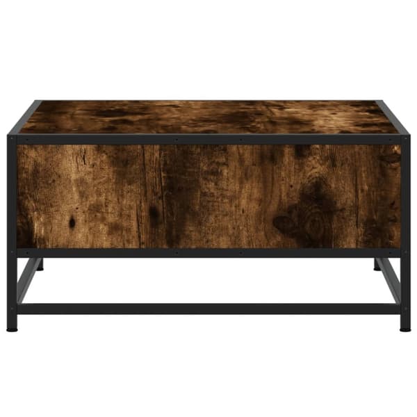 vidaXL Salongbord røkt eik 60,5x60,5x30 cm konstruert tre og metall