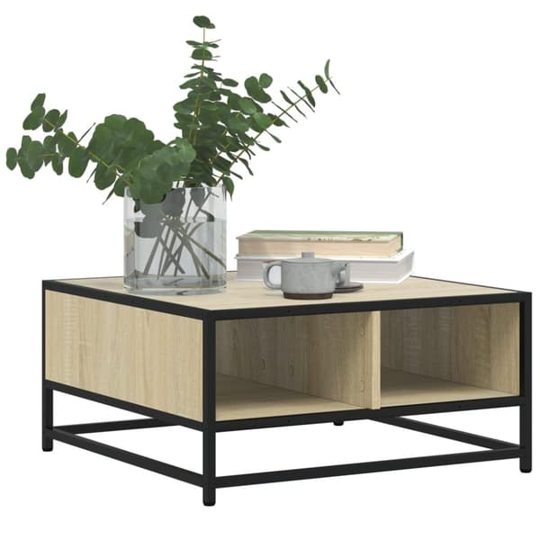 vidaXL Salongbord sonoma eik 60,5x60,5x30 cm konstruert tre og metall