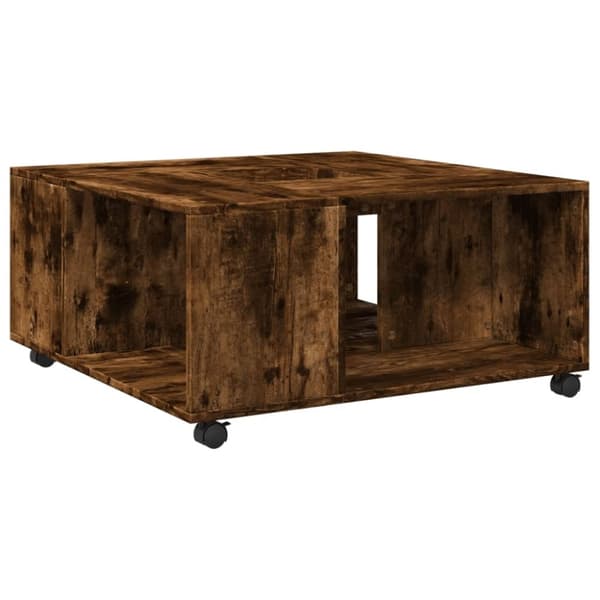 vidaXL Salongbord røkt eik 80x80x40 cm konstruert tre