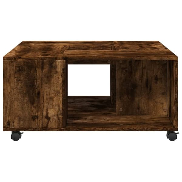 vidaXL Salongbord røkt eik 80x80x40 cm konstruert tre