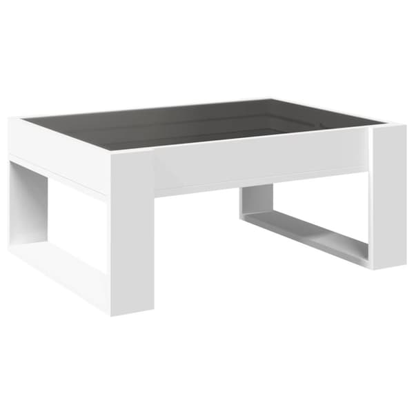 vidaXL Salongbord med Infinity LED hvit 70x53x30 cm