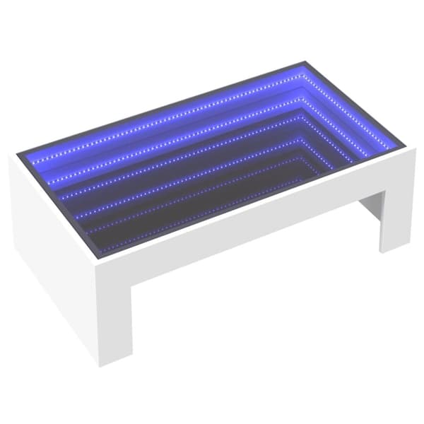 vidaXL Soffbord med Infinity LEDs vit 90x50x30 cm
