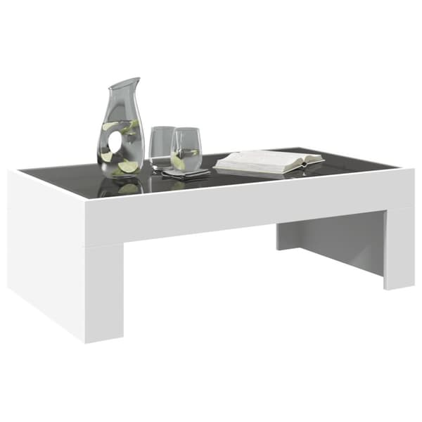 vidaXL Soffbord med Infinity LEDs vit 90x50x30 cm