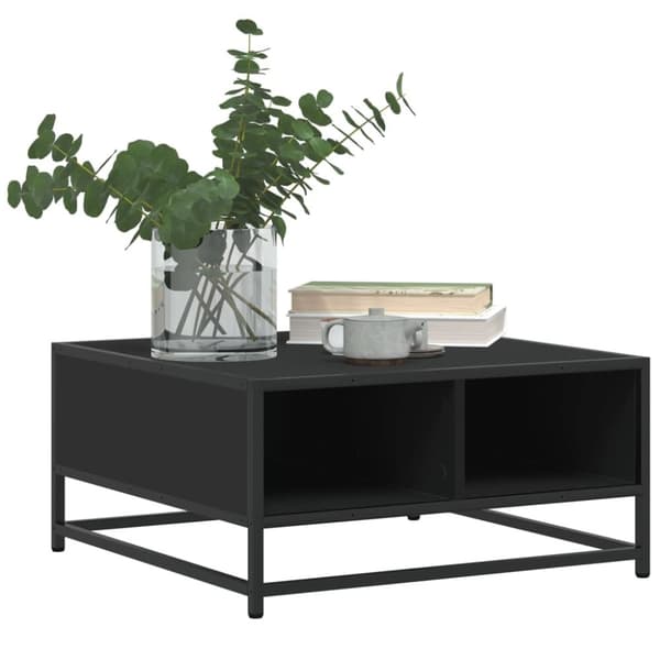 vidaXL Salongbord svart 60,5x60,5x30 cm konstruert tre og metall