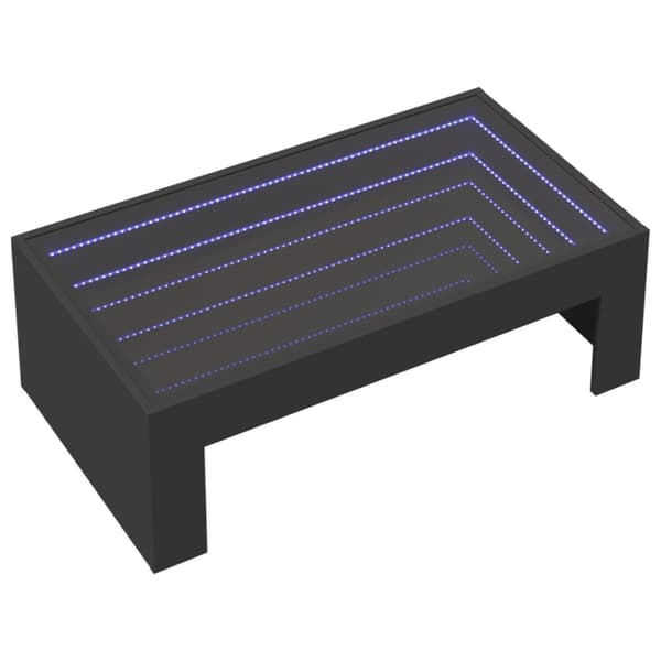 vidaXL Salongbord med Infinity LED svart 90x50x30 cm