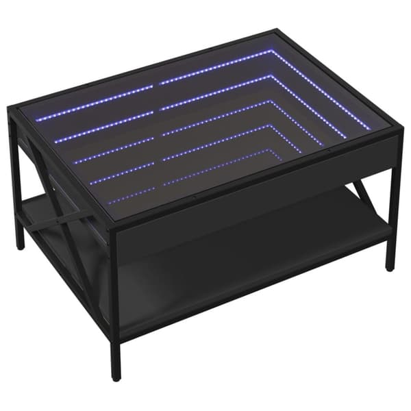 vidaXL Soffbord med Infinity LEDs svart 70x50x38 cm