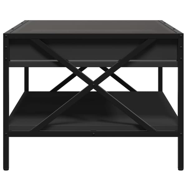 vidaXL Soffbord med Infinity LEDs svart 70x50x38 cm