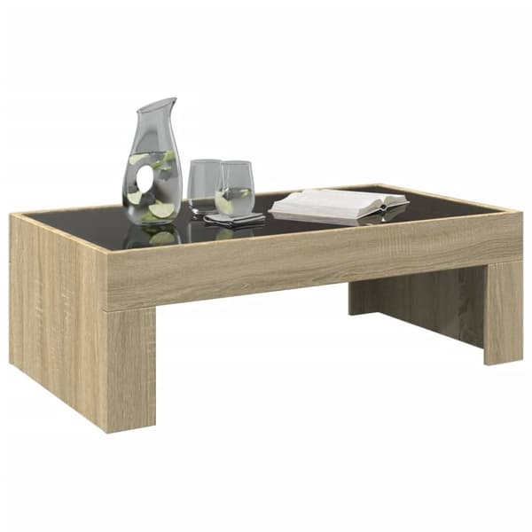 vidaXL Salongbord med Infinity LED sonoma eik 90x50x30 cm