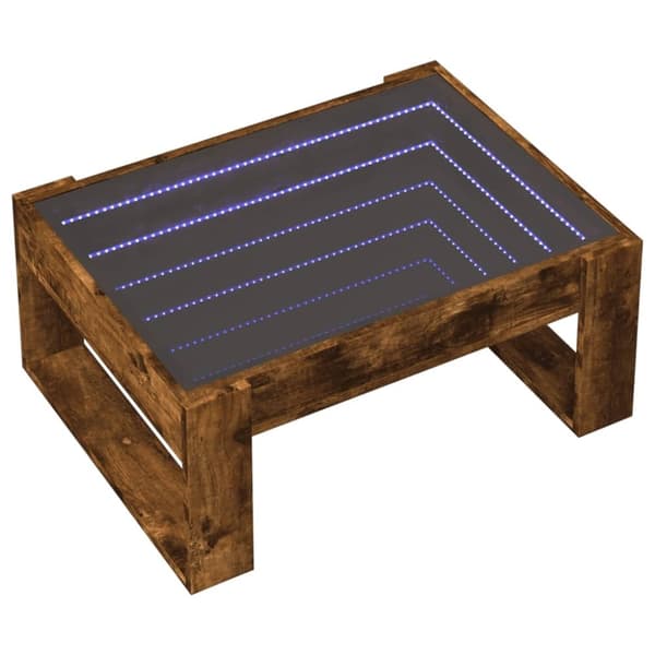 vidaXL Salongbord med Infinity LED røkt eik 70x53x30 cm