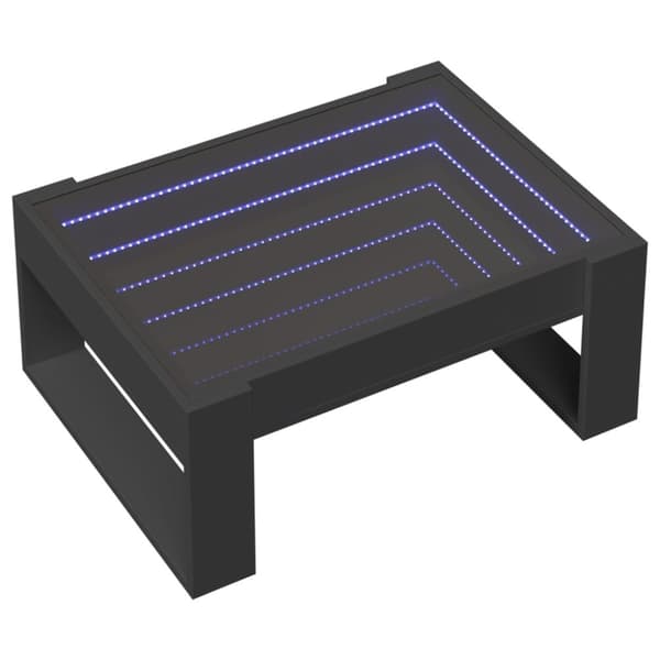 vidaXL Soffbord med Infinity LEDs svart 70x53x30 cm
