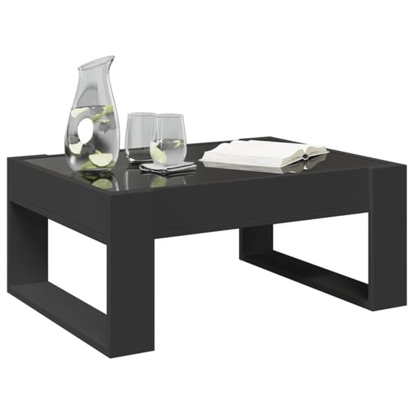 vidaXL Soffbord med Infinity LEDs svart 70x53x30 cm