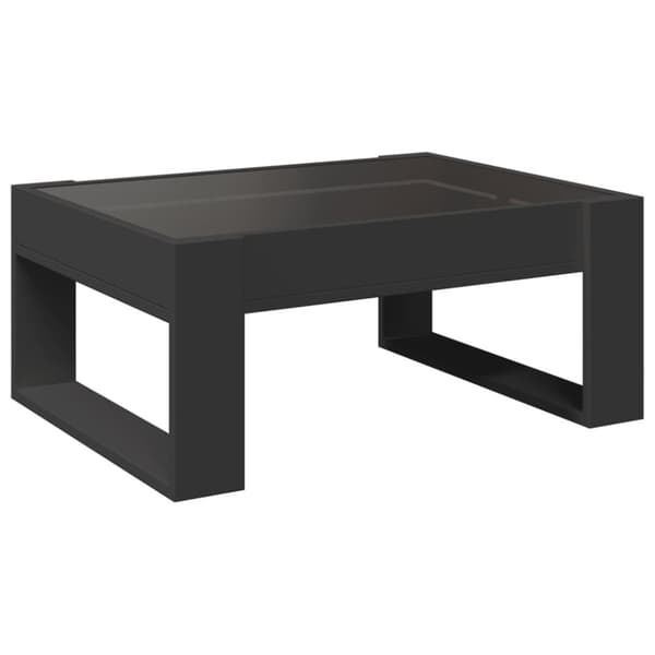 vidaXL Soffbord med Infinity LEDs svart 70x53x30 cm