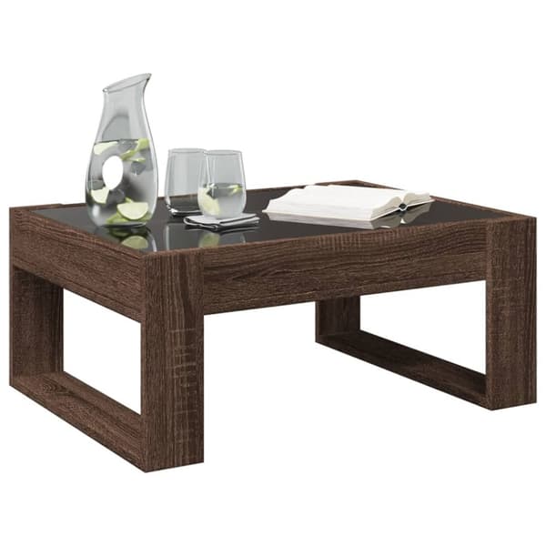 vidaXL Soffbord med Infinity LEDs brun ek 70x53x30 cm