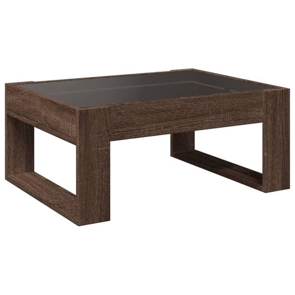 vidaXL Soffbord med Infinity LEDs brun ek 70x53x30 cm