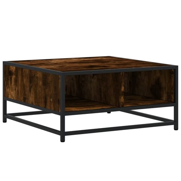 vidaXL sofabord 60,5x60,5x30 cm konstrueret træ og metal røget egetræ