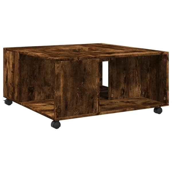 vidaXL sofabord 80x80x40 cm konstrueret træ røget egetræsfarve