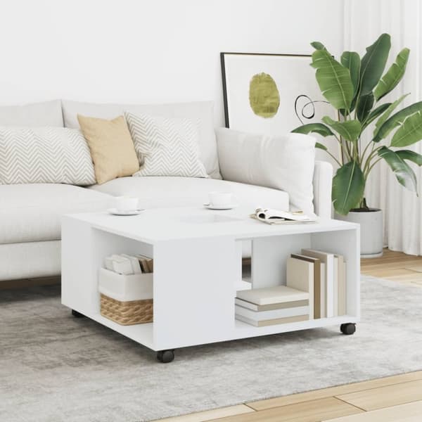 vidaXL sofabord 80x80x40 cm konstrueret træ hvid