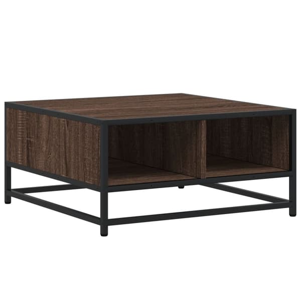 vidaXL sofabord 60,5x60,5x30 cm konstrueret træ og metal sort