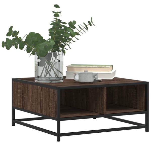 vidaXL sofabord 60,5x60,5x30 cm konstrueret træ og metal sort