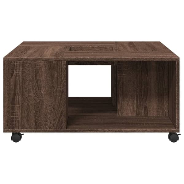 vidaXL Sohvapöytä ruskea tammi 80x80x40 cm tekninen puu
