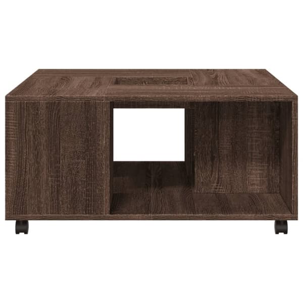 vidaXL Sohvapöytä ruskea tammi 80x80x40 cm tekninen puu