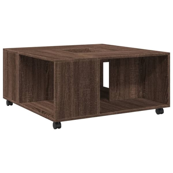 vidaXL Sohvapöytä ruskea tammi 80x80x40 cm tekninen puu