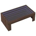 Miniatyrbillede 4 af 11: vidaXL sofabord med Infinity LED-lys 90x50x30 cm brun egetræsfarve