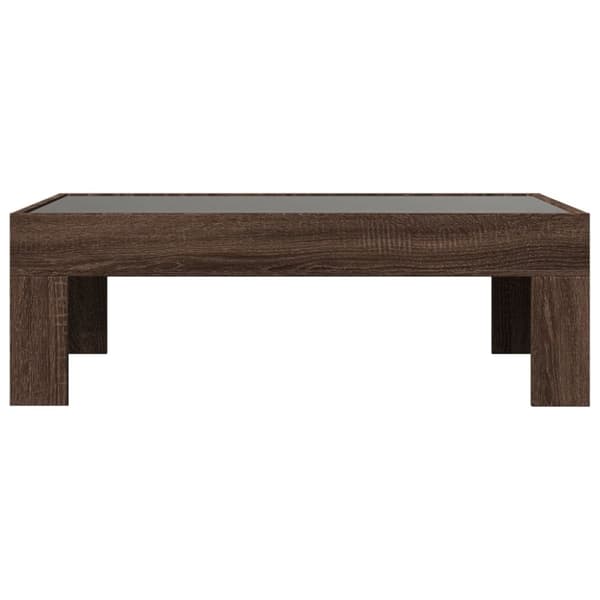 vidaXL sofabord med Infinity LED-lys 90x50x30 cm brun egetræsfarve