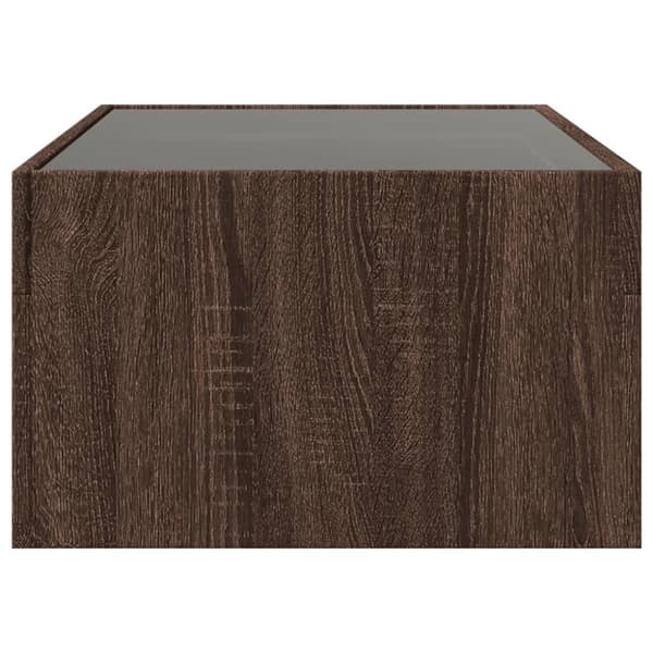 vidaXL sofabord med Infinity LED-lys 90x50x30 cm brun egetræsfarve
