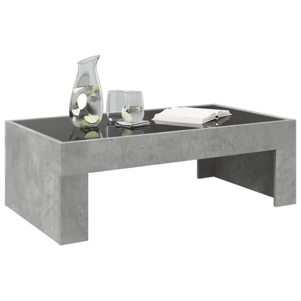 vidaXL sofabord med Infinity LED-lys 90x50x30 cm betongrå