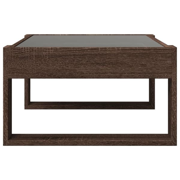 vidaXL Sohvapöytä Infinity LED-valoilla ruskea tammi 70x53x30 cm