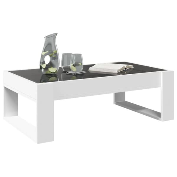 vidaXL sofabord med Infinity LED-lys 90x53x30 cm hvid