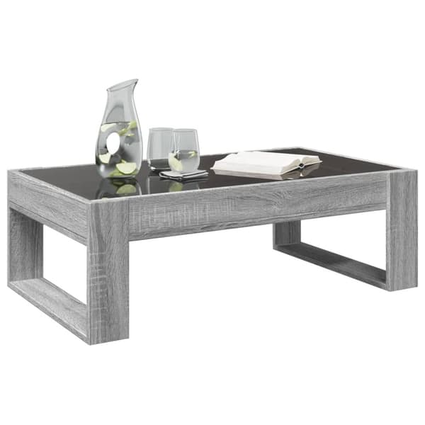vidaXL Sohvapöytä Infinity LED-valoilla harmaa Sonoma 90x53x30 cm