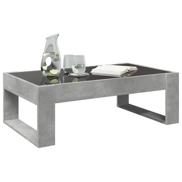 vidaXL sofabord med Infinity LED-lys 90x53x30 cm betongrå