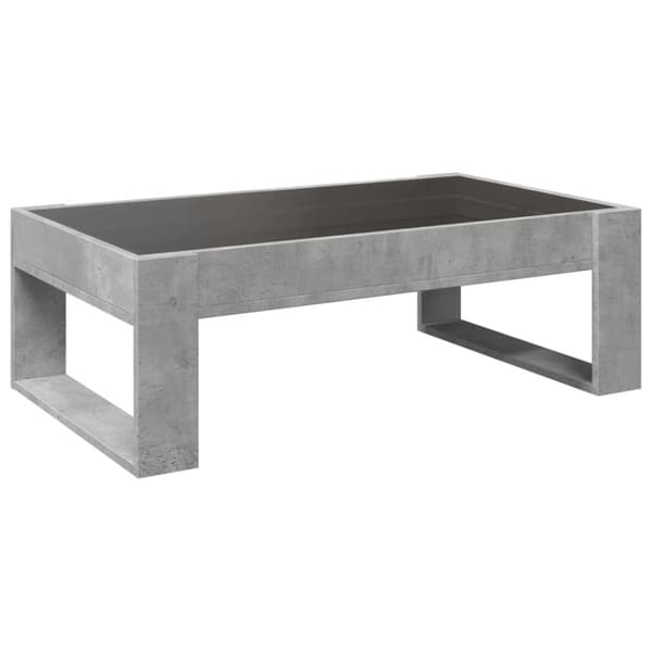vidaXL sofabord med Infinity LED-lys 90x53x30 cm betongrå