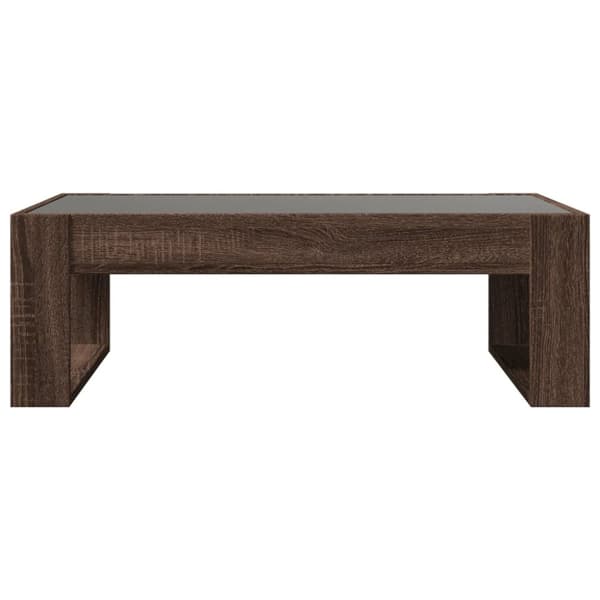 vidaXL sofabord med Infinity LED-lys 90x53x30 cm brun egetræsfarve