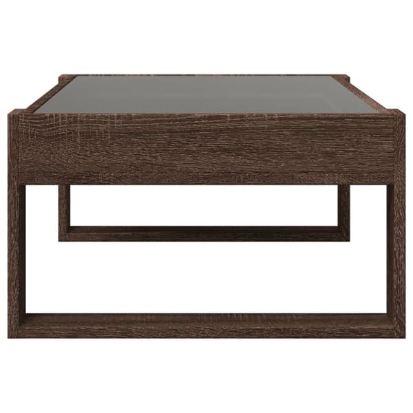 vidaXL sofabord med Infinity LED-lys 90x53x30 cm brun egetræsfarve