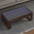 Miniatyrbillede 2 af 11: vidaXL sofabord med Infinity LED-lys 90x53x30 cm brun egetræsfarve