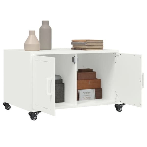 vidaXL sofabord 68x50x43,5 cm stål hvid