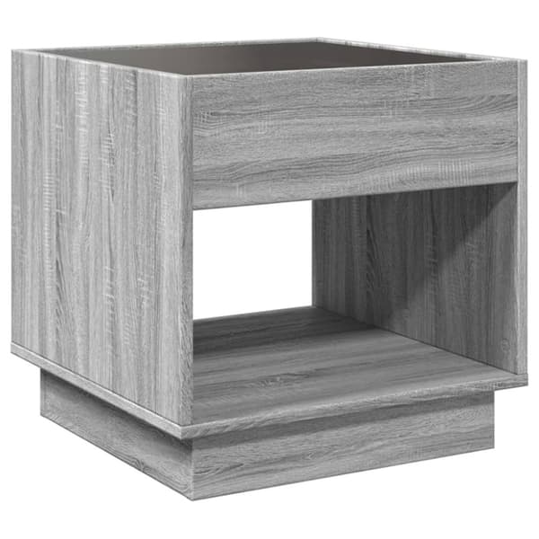vidaXL Sohvapöytä Infinity LED-valoilla harmaa Sonoma 50x50x50 cm